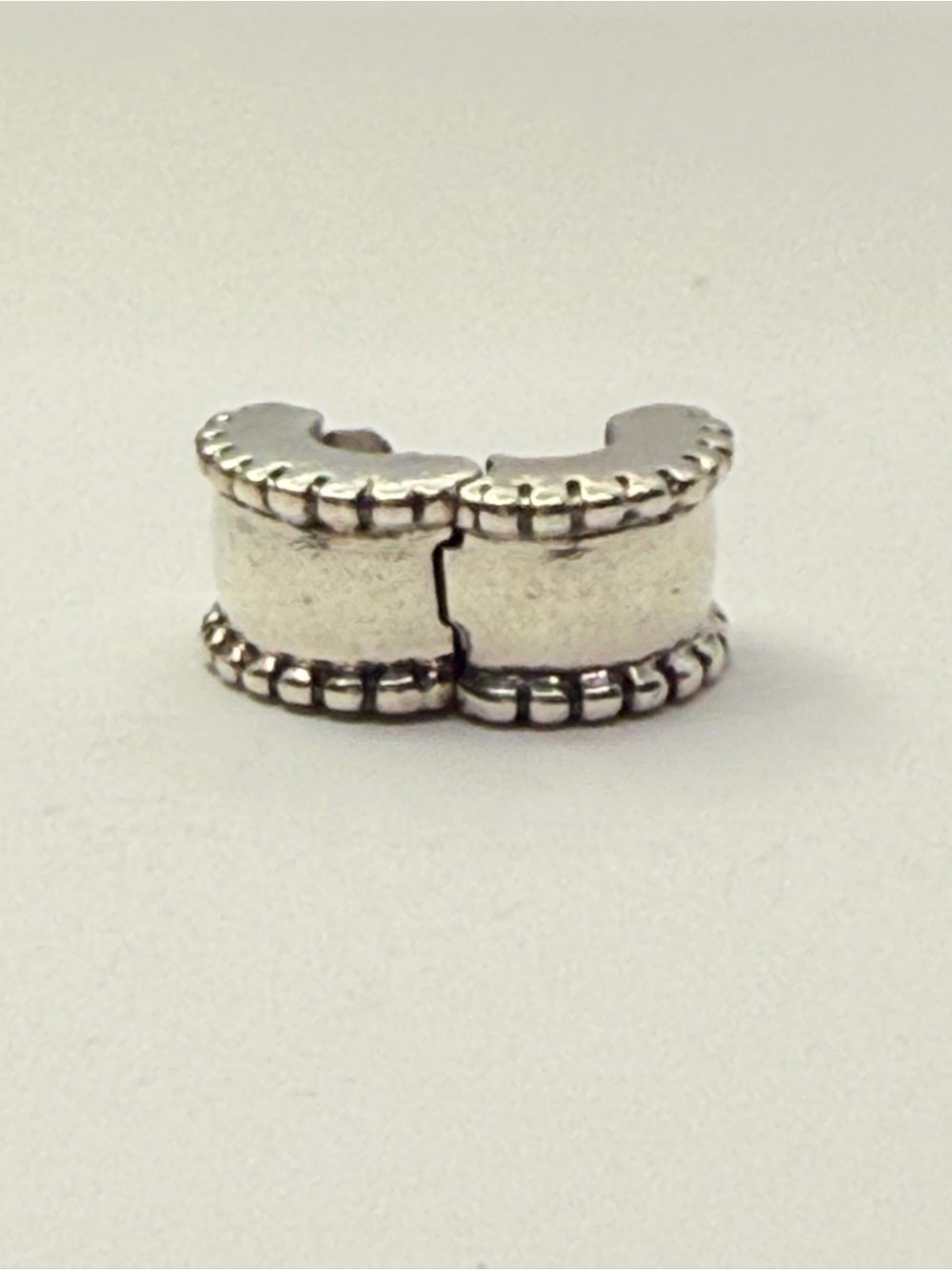 Retired Pandora Beveled Edge Clip Charm 925 Sterling Silver 790267